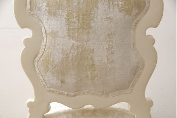 中古　美品　イタリア高級家具　SILIK(シリック)　FIDIAシリーズ　ロココ調　細部まで凝った造りが美しいダイニングチェア(定価約50万円)(椅子、イス、サロンチェア)(R-060294)