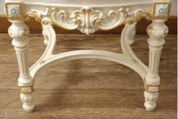 中古　美品　イタリア高級家具　SILIK(シリック)　FIDIAシリーズ　ロココ調　細部まで凝った造りが美しいダイニングチェア(定価約50万円)(椅子、イス、サロンチェア)(R-060295)