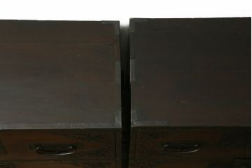 和製アンティーク　明治大正期　前面桐材　細かな透かし金具が目を引く佐渡箪笥(八幡箪笥、衣装箪笥、収納箪笥、引き出し、チェスト)(R-060297)