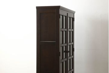 中古　美品　北海道民芸家具　和洋どちらのお部屋にも馴染むブックケース(本箱、収納棚、キャビネット、飾り棚)(R-060300)