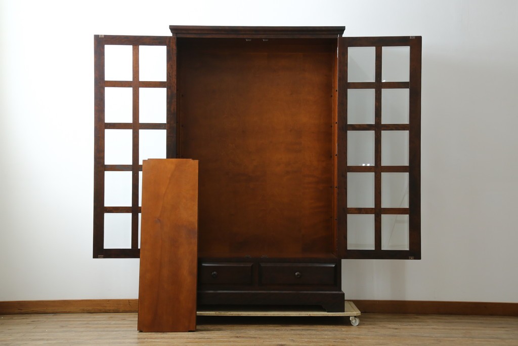 中古　美品　北海道民芸家具　和洋どちらのお部屋にも馴染むブックケース　(R-060300)