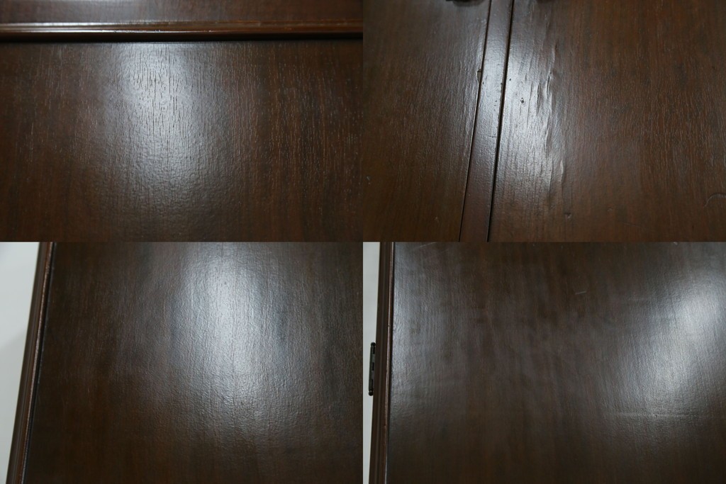 イギリスアンティーク　マホガニー材　薄型がいいね!　クラシカルな雰囲気が素敵な猫脚ワードローブ　(R-060304)