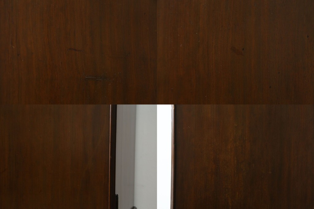 イギリスアンティーク　マホガニー材　薄型がいいね!　クラシカルな雰囲気が素敵な猫脚ワードローブ　(R-060304)