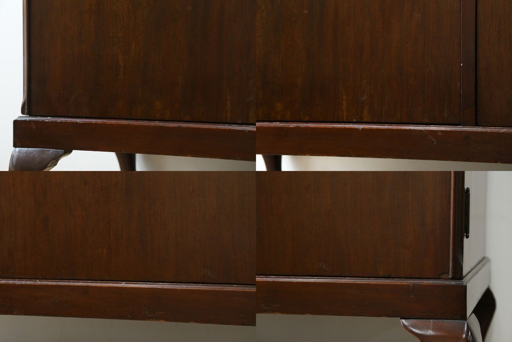 イギリスアンティーク　マホガニー材　薄型がいいね!　クラシカルな雰囲気が素敵な猫脚ワードローブ　(R-060304)