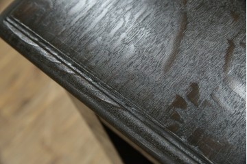 和製アンティーク　ナラ材　幕板下に棚のある珍しいデザインが魅力的な平机　(R-060311)