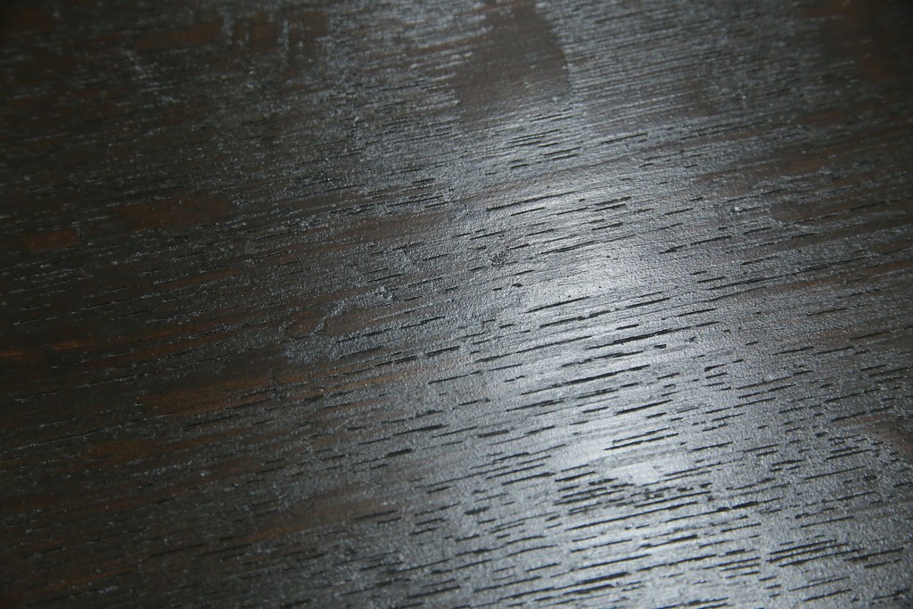 和製アンティーク　ナラ材　幕板下に棚のある珍しいデザインが魅力的な平机　(R-060311)