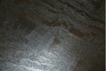 和製アンティーク　ナラ材　幕板下に棚のある珍しいデザインが魅力的な平机　(R-060311)