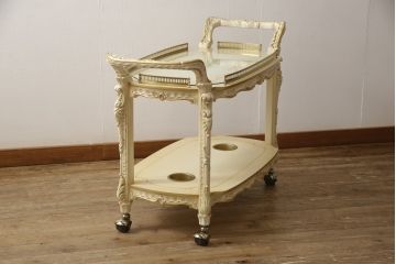 中古　SILIK(シリック)　気品溢れる佇まいが目を引くワゴンテーブル(トロリー、キッチンワゴン、トローリー)(定価約40万円)(R-060329)