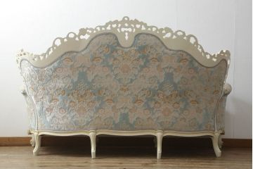中古　美品　SILIK(シリック)　ロココ調　クラシカルで華やかな佇まいが魅力的な3人掛けソファ(3P、三人掛けソファ)(定価約180万円)(R-060332)