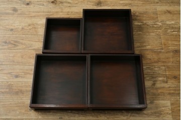 中古　花梨(カリン)材　民芸家具　深みのある色合いが美しい飾り棚　(R-060335)
