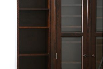 和製ビンテージ　北海道民芸家具　希少な絶版モデル　#121スライド本箱　収納力抜群の大型書棚(本箱、ブックケース、本棚、収納棚、戸棚、ヴィンテージ)(R-060344)