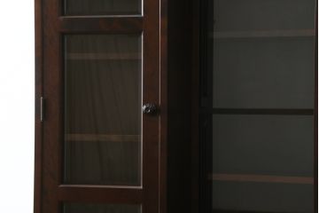 和製ビンテージ　北海道民芸家具　希少な絶版モデル　#121スライド本箱　収納力抜群の大型書棚(本箱、ブックケース、本棚、収納棚、戸棚、ヴィンテージ)(R-060344)