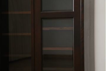 和製ビンテージ　北海道民芸家具　希少な絶版モデル　#121スライド本箱　収納力抜群の大型書棚(本箱、ブックケース、本棚、収納棚、戸棚、ヴィンテージ)(R-060344)