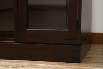 和製ビンテージ　北海道民芸家具　希少な絶版モデル　#121スライド本箱　収納力抜群の大型書棚(本箱、ブックケース、本棚、収納棚、戸棚、ヴィンテージ)(R-060344)