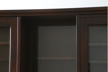 和製ビンテージ　北海道民芸家具　希少な絶版モデル　#121スライド本箱　収納力抜群の大型書棚(本箱、ブックケース、本棚、収納棚、戸棚、ヴィンテージ)(R-060344)