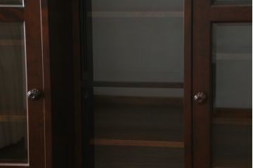 和製ビンテージ　北海道民芸家具　希少な絶版モデル　#121スライド本箱　収納力抜群の大型書棚(本箱、ブックケース、本棚、収納棚、戸棚、ヴィンテージ)(R-060344)