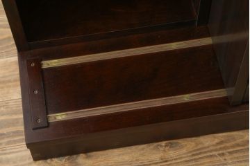 和製ビンテージ　北海道民芸家具　希少な絶版モデル　#121スライド本箱　収納力抜群の大型書棚(本箱、ブックケース、本棚、収納棚、戸棚、ヴィンテージ)(R-060344)