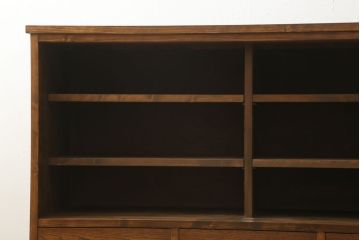 ラフジュ工房オリジナル　古建具リメイク　オリジナル紋様ガラスがレトロな雰囲気を高めるサイドボード(収納棚、戸棚、サイドキャビネット)(R-060346)