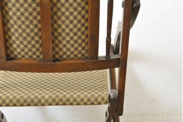 イギリスアンティーク　挽き物加工を施した背板が印象的な折り畳みチェア(イス、アームチェア、フォールディングチェア、椅子)(R-060354)