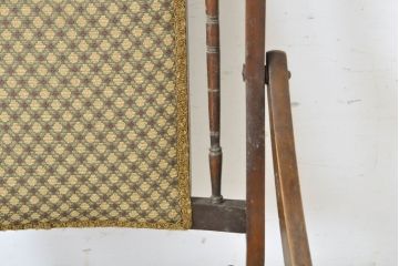 イギリスアンティーク　挽き物加工を施した背板が印象的な折り畳みチェア(イス、アームチェア、フォールディングチェア、椅子)(R-060354)