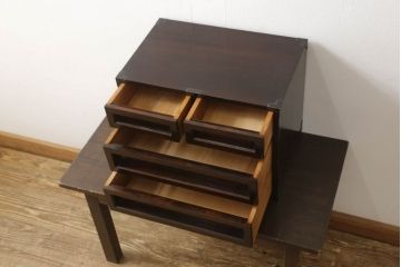 和製ビンテージ　松本民芸家具　523型　シンプルで上品な佇まいが魅力的な金具付き小抽斗(ヴィンテージ、小引き出し、チェスト、卓上収納、小物収納)(R-060355)