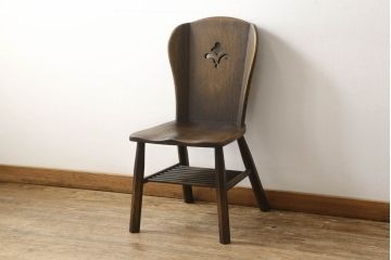 中古　飛騨産業　PROVINCIAL(プロヴィンシャル・プロビンシャル)シリーズ　ナラ材の木の風合いが味わい深いウィングチェア(プロビンシャル、板座チェア、椅子、イス、ダイニングチェア)(定価約14万円)(R-060357)