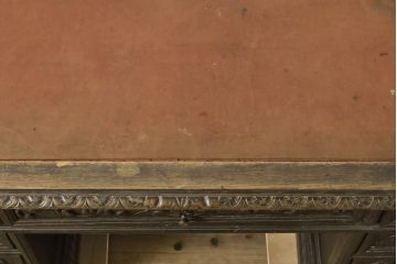 フランスアンティーク　最高級　組立て式　彫刻のデザインが素晴らしい両袖机(ニーホールデスク、プレジデントデスク、ワークデスク、在宅用、在宅ワーク)(R-060359)