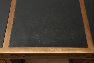 中古　DREXEL HERITAGE(ドレクセルヘリテイジ)　Triune(トライユン)　レザートップが格好いいマホガニー材製のデスク(定価約75万円)(両袖机、在宅ワーク、在宅用ワークデスク)(R-060387)
