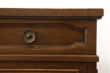 中古　DREXEL HERITAGE(ドレクセルヘリテイジ)　Triune(トライユン)　レザートップが格好いいマホガニー材製のデスク(定価約75万円)(両袖机、在宅ワーク、在宅用ワークデスク)(R-060387)