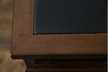 中古　DREXEL HERITAGE(ドレクセルヘリテイジ)　Triune(トライユン)　レザートップが格好いいマホガニー材製のデスク(定価約75万円)(両袖机、在宅ワーク、在宅用ワークデスク)(R-060387)