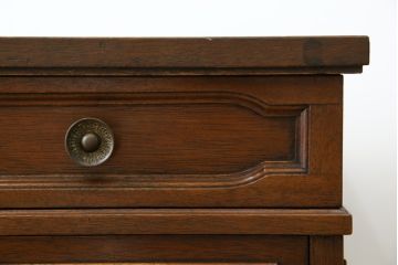 中古　DREXEL HERITAGE(ドレクセルヘリテイジ)　Triune(トライユン)　レザートップが格好いいマホガニー材製のデスク(定価約75万円)(両袖机、在宅ワーク、在宅用ワークデスク)(R-060387)