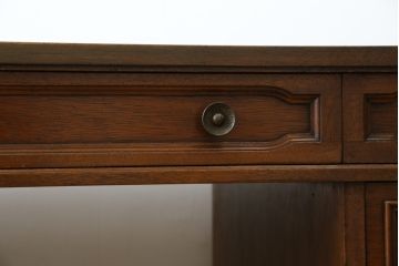 中古　DREXEL HERITAGE(ドレクセルヘリテイジ)　Triune(トライユン)　レザートップが格好いいマホガニー材製のデスク(定価約75万円)(両袖机、在宅ワーク、在宅用ワークデスク)(R-060387)