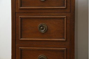 中古　DREXEL HERITAGE(ドレクセルヘリテイジ)　Triune(トライユン)　レザートップが格好いいマホガニー材製のデスク(定価約75万円)(両袖机、在宅ワーク、在宅用ワークデスク)(R-060387)