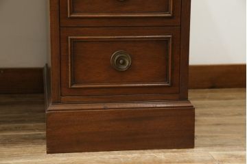 中古　DREXEL HERITAGE(ドレクセルヘリテイジ)　Triune(トライユン)　レザートップが格好いいマホガニー材製のデスク(定価約75万円)(両袖机、在宅ワーク、在宅用ワークデスク)(R-060387)