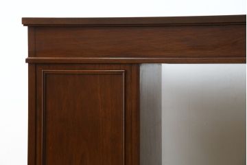 中古　DREXEL HERITAGE(ドレクセルヘリテイジ)　Triune(トライユン)　レザートップが格好いいマホガニー材製のデスク(定価約75万円)(両袖机、在宅ワーク、在宅用ワークデスク)(R-060387)