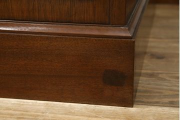 中古　DREXEL HERITAGE(ドレクセルヘリテイジ)　Triune(トライユン)　レザートップが格好いいマホガニー材製のデスク(定価約75万円)(両袖机、在宅ワーク、在宅用ワークデスク)(R-060387)