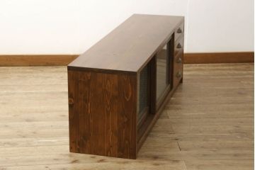 ラフジュ工房オリジナル　古建具リメイク　レトロな和の風情あふれるテレビ台(テレビボード、サイドボード、収納棚、戸棚、ローボード)(R-060390)