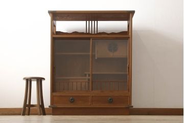 中古　美品　屋久杉　上質な和の空間づくりにおすすめの茶箪笥(茶棚、戸棚、収納棚、飾り棚)(R-060393)
