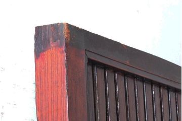 アンティーク建具　金具の意匠が立派な格子蔵戸1枚(玄関戸、引き戸、板戸)(R-060409)