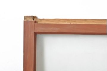 アンティーク建具　昭和初期　素通しガラス・ダイヤガラス・梨地ガラス入り!　異なるガラスの質感が面白い窓2枚セット(ガラス窓、引き戸、ガラス戸、建具)(R-060417)