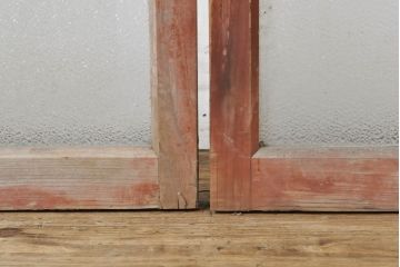 アンティーク建具　昭和初期　素通しガラスとダイヤガラス入り!　異なるガラスの質感が面白い窓2枚セット(ガラス窓、引き戸、ガラス戸、建具)(R-060418)