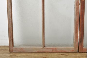 アンティーク建具　昭和初期　素通しガラスとダイヤガラス入り!　異なるガラスの質感が面白い窓2枚セット(ガラス窓、引き戸、ガラス戸、建具)(R-060418)