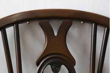 中古　美品　イギリス　ERCOL(アーコール)　落ち着いた色合いのボタニカル柄が印象的なクッション付きロッキングチェア(揺り椅子、イス、アームチェア)(R-060419)