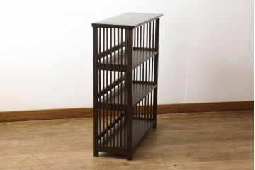 ビンテージ家具　松本民芸家具　#117型　和モダンスタイルにおすすめ!格子が魅力的な書棚(飾り棚、本棚、オープンラック)(R-060422)
