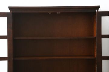 中古　美品　北海道民芸家具　和洋どちらのお部屋にも馴染むブックケース(本箱、書棚、収納棚、キャビネット、飾り棚)(R-060430)