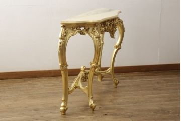 中古　美品　ロココ調　SILIK(シリック)　ゴージャスな空間を演出してくるコンソールテーブル(サイドテーブル、飾り台)(R-060439)