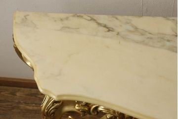 中古　美品　ロココ調　SILIK(シリック)　ゴージャスな空間を演出してくるコンソールテーブル(サイドテーブル、飾り台)(R-060439)