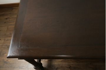 和製アンティーク　ナラ材　豪華なデザインの大正ロマンな雰囲気漂うダイニングテーブル(4人掛け、6人掛け、作業台)(R-060443)