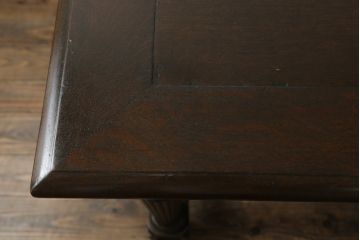 和製アンティーク　ナラ材　豪華なデザインの大正ロマンな雰囲気漂うダイニングテーブル(4人掛け、6人掛け、作業台)(R-060443)