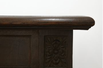 和製アンティーク　ナラ材　豪華なデザインの大正ロマンな雰囲気漂うダイニングテーブル(4人掛け、6人掛け、作業台)(R-060443)